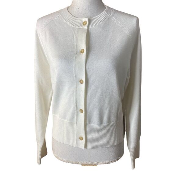 Orange Kiss Cream Button Down Long Sleeve Soft Cardigan Size Large NWT - Picture 1 of 5